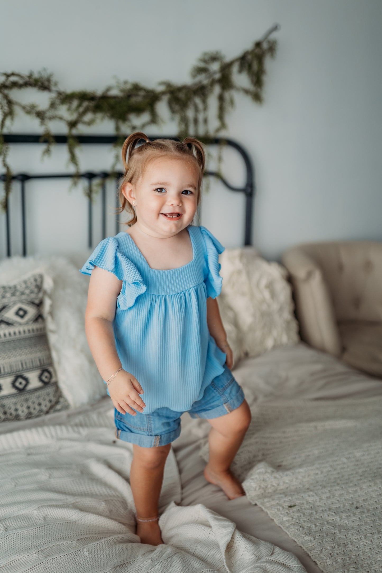 Light Blue Square Neck Tank