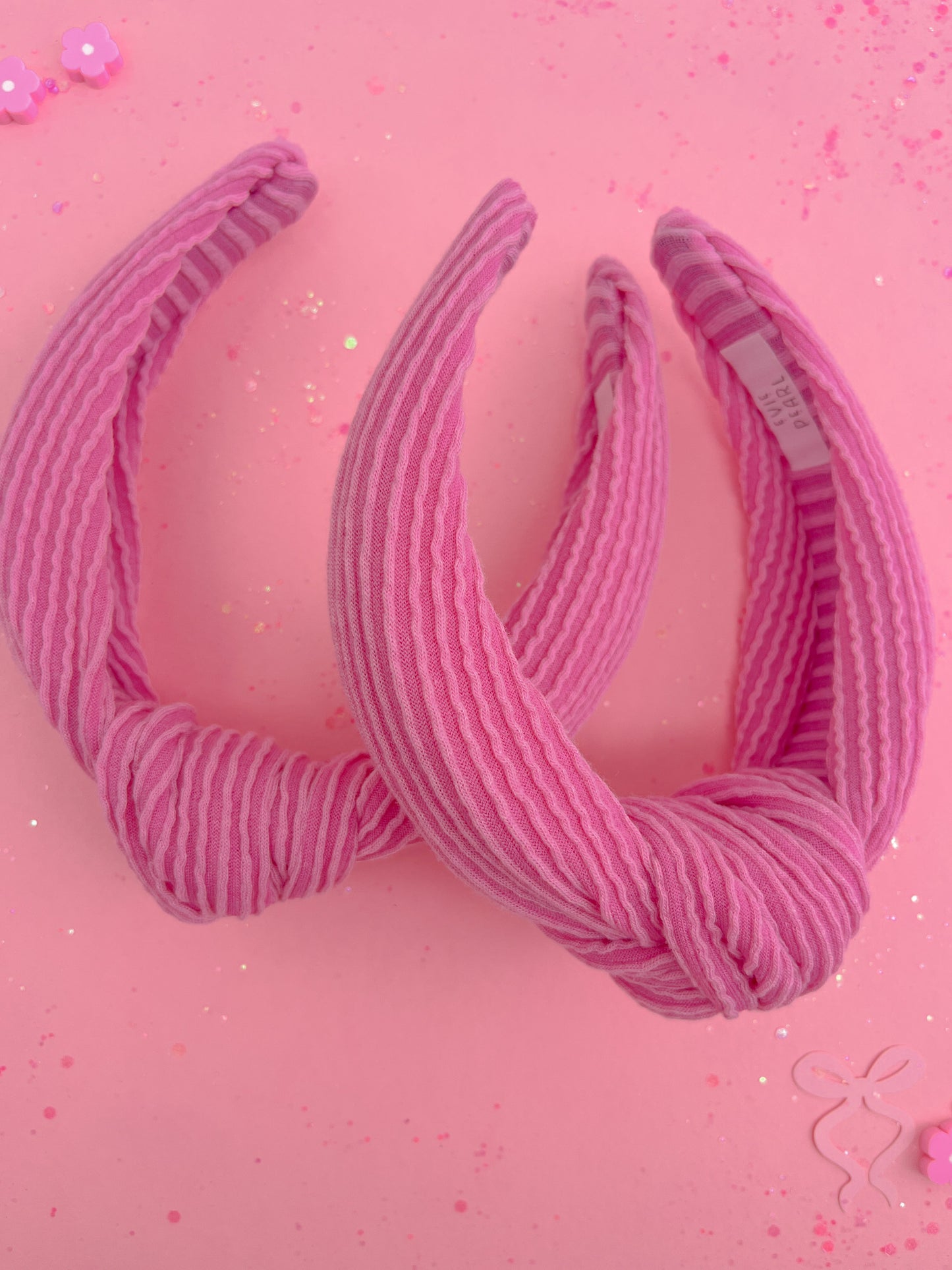 Taffy Pink Ribbed Knotted Headband