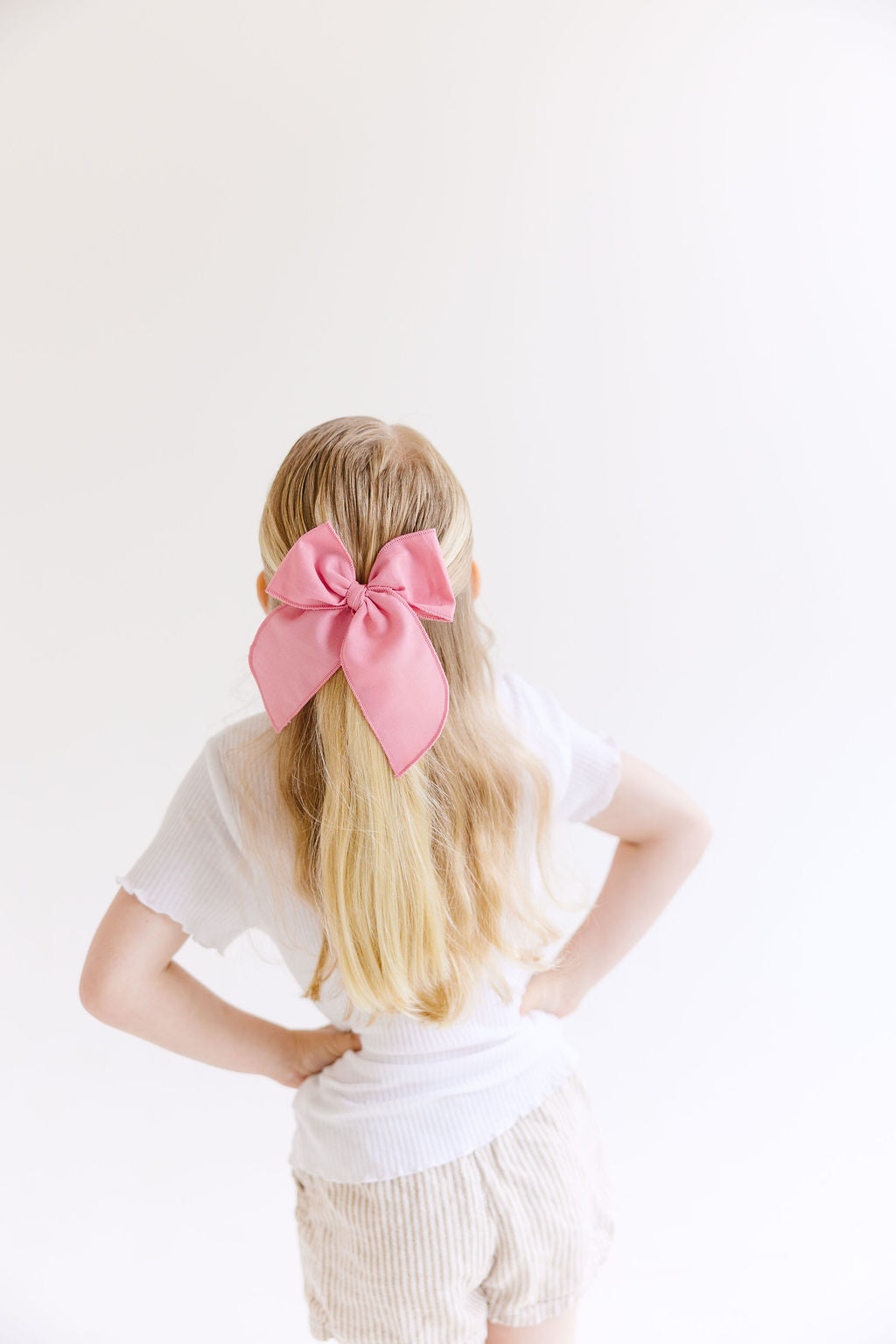 White Solid Oversized Bow