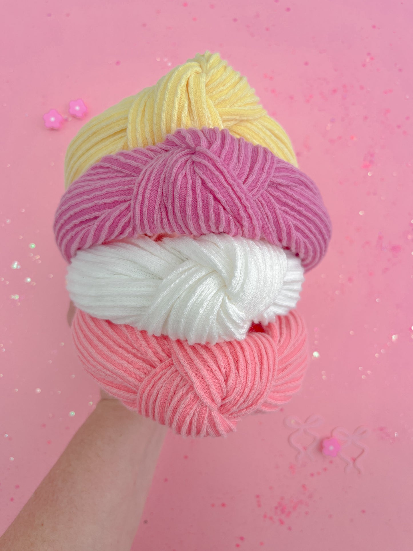Taffy Pink Ribbed Knotted Headband