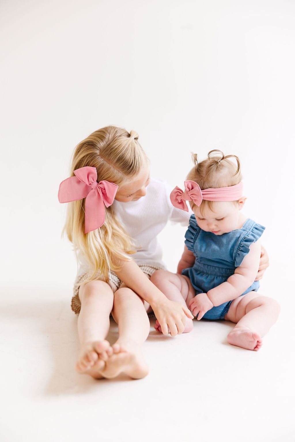 White Solid Baby Bow Turban