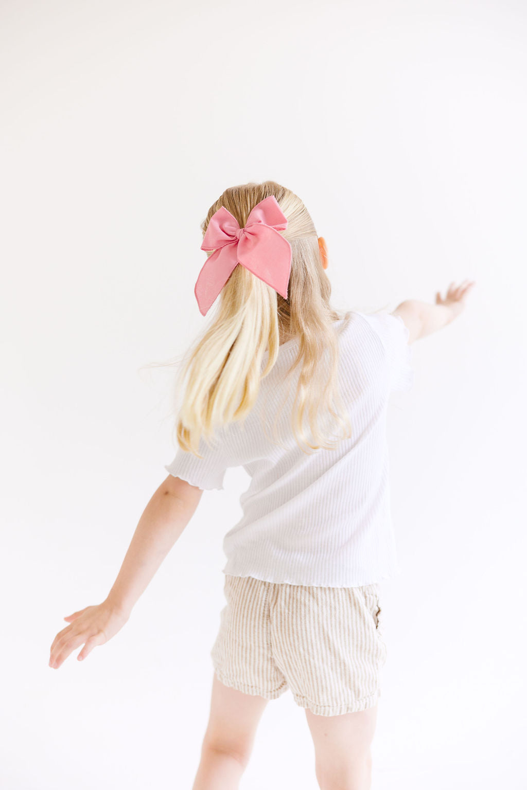 White Solid Oversized Bow