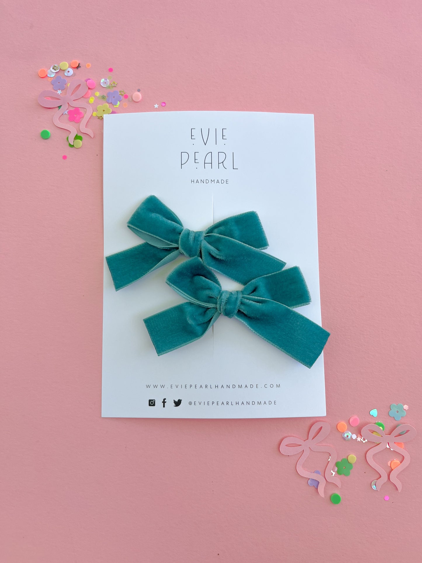 Tropical Punch Teal Velvet Classic Pigtails