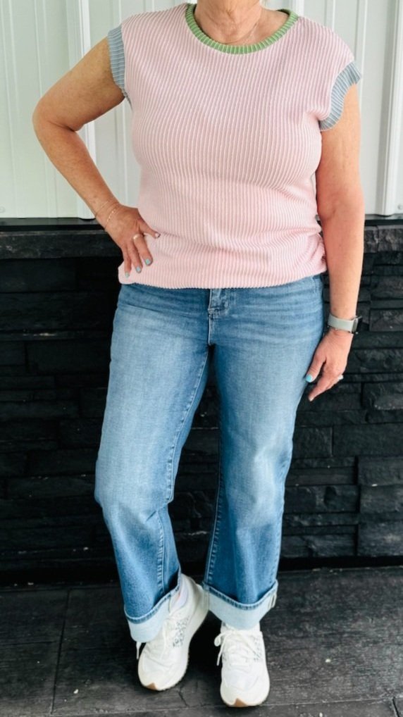 PETRA High Rise Stretch Relaxed Straight W/ Cuffed Hem