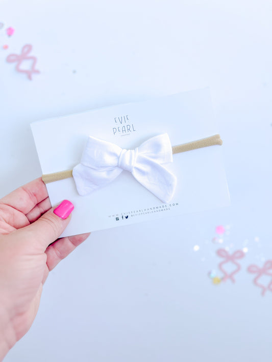 White Mini Pinwheel Bow