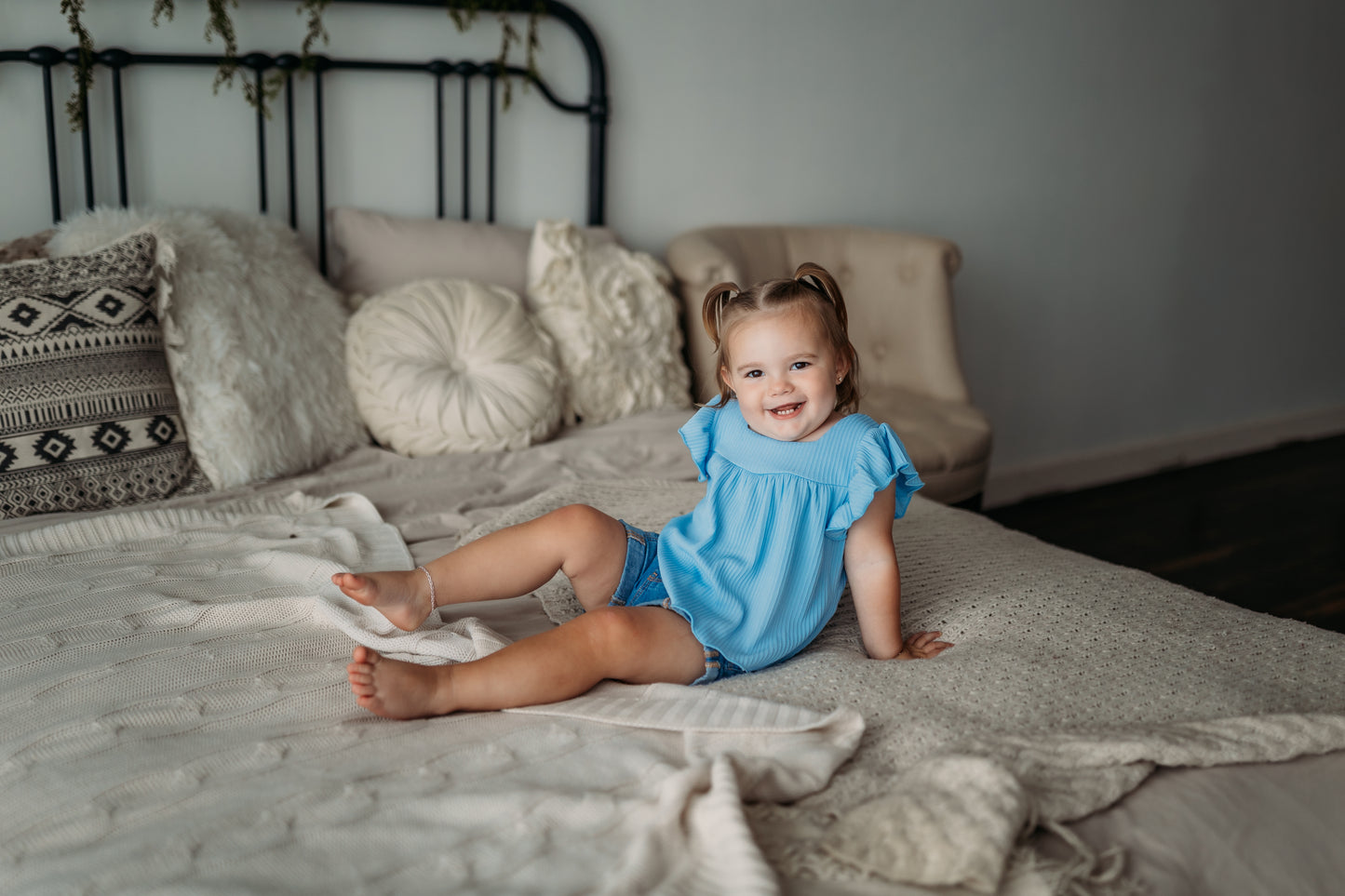 Light Blue Square Neck Tank