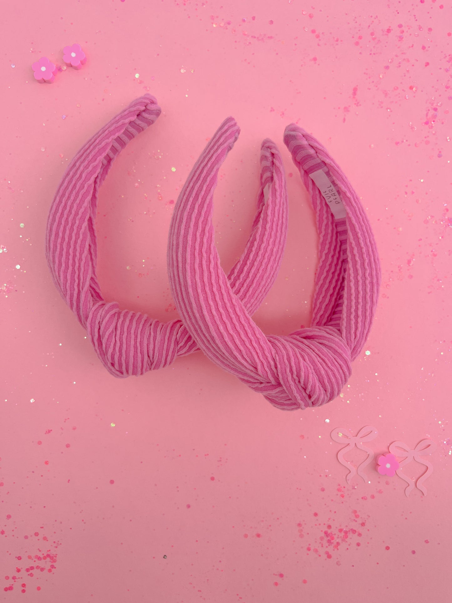 Taffy Pink Ribbed Knotted Headband