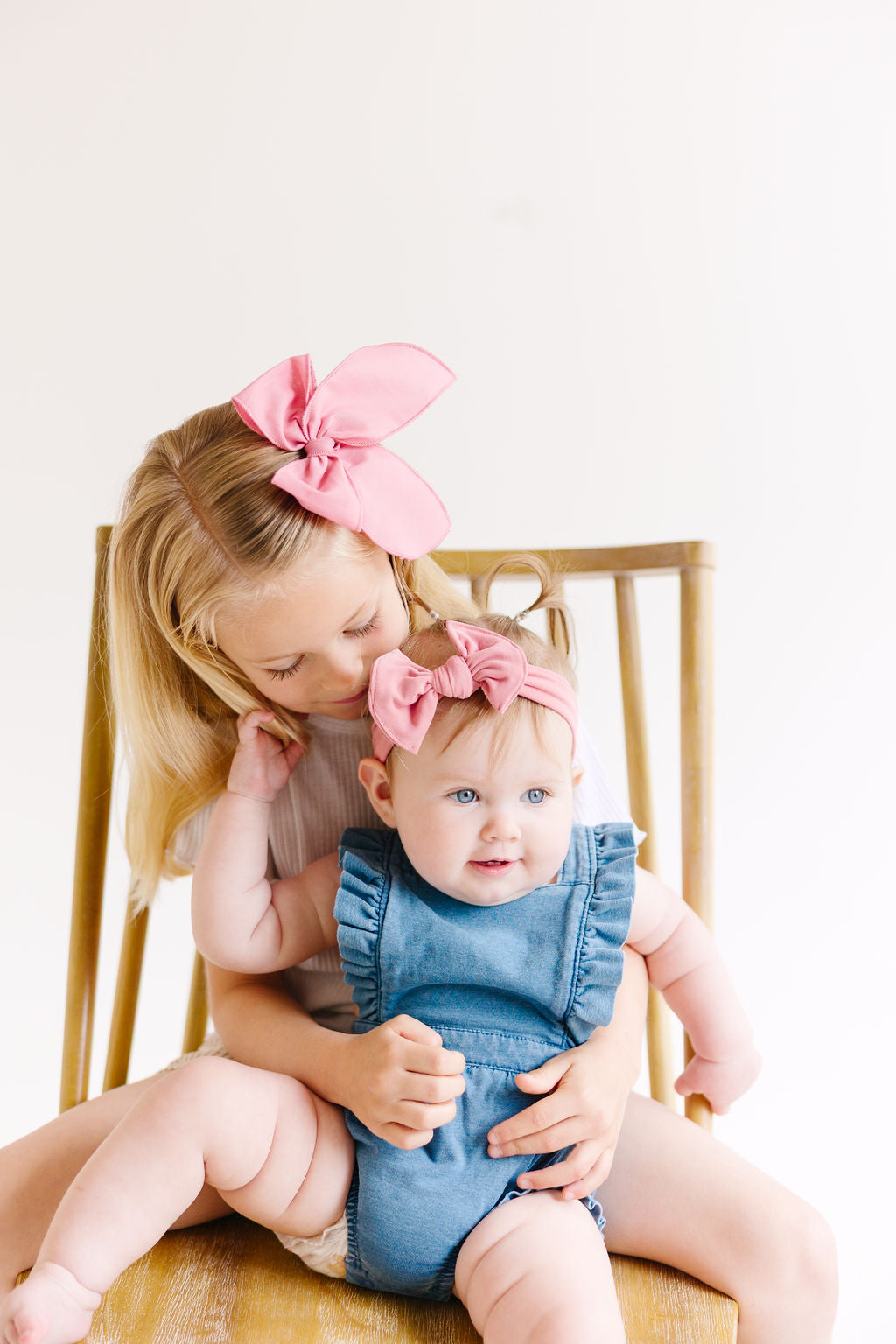 White Solid Baby Bow Turban