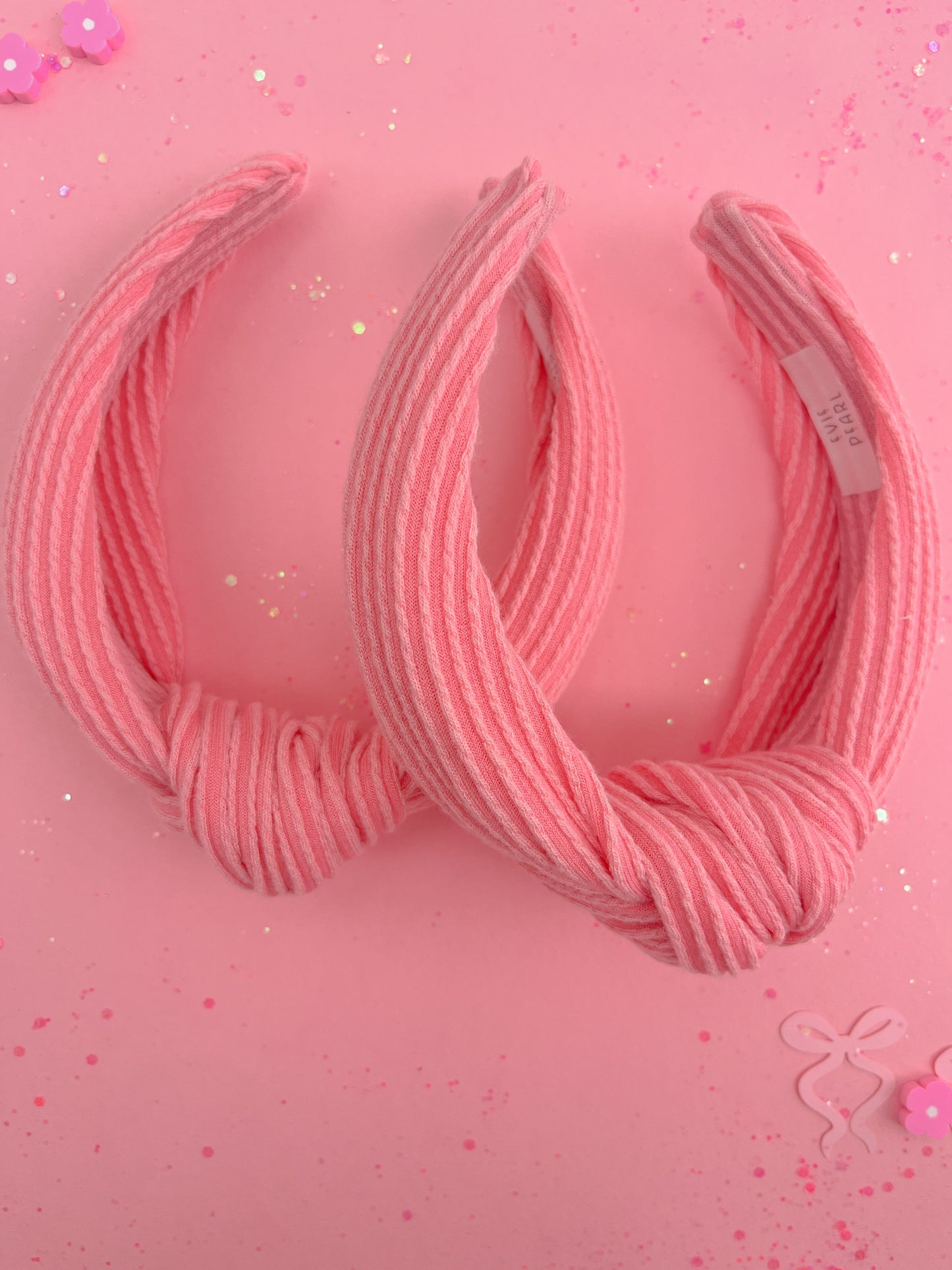 Sunkist Coral Ribbed Knotted Headband