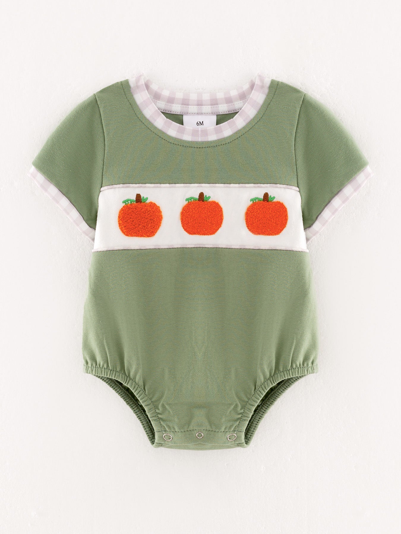 Halloween Pumpkin Boys Chenille patches Romper
