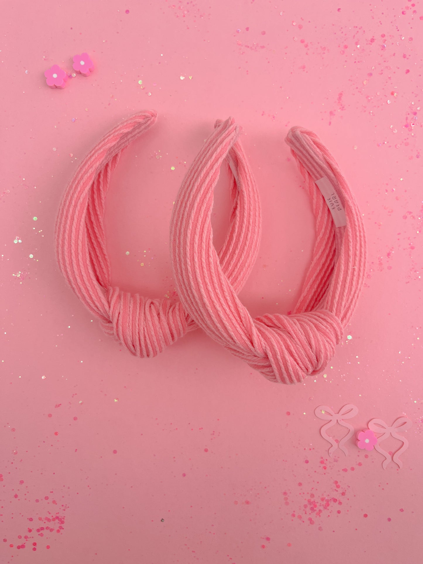 Sunkist Coral Ribbed Knotted Headband