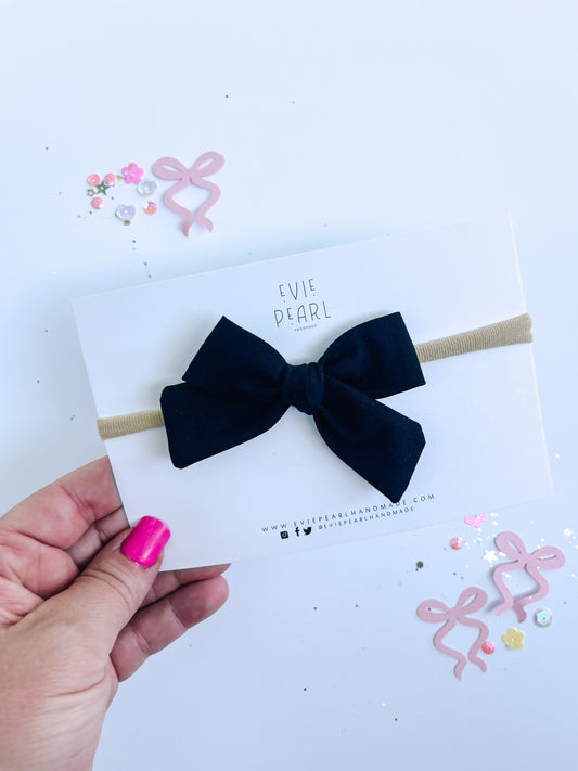 Black Mini Pinwheel Bow
