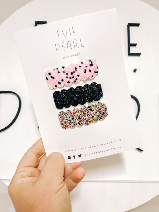 Glitter Halloween Snap Clip Set