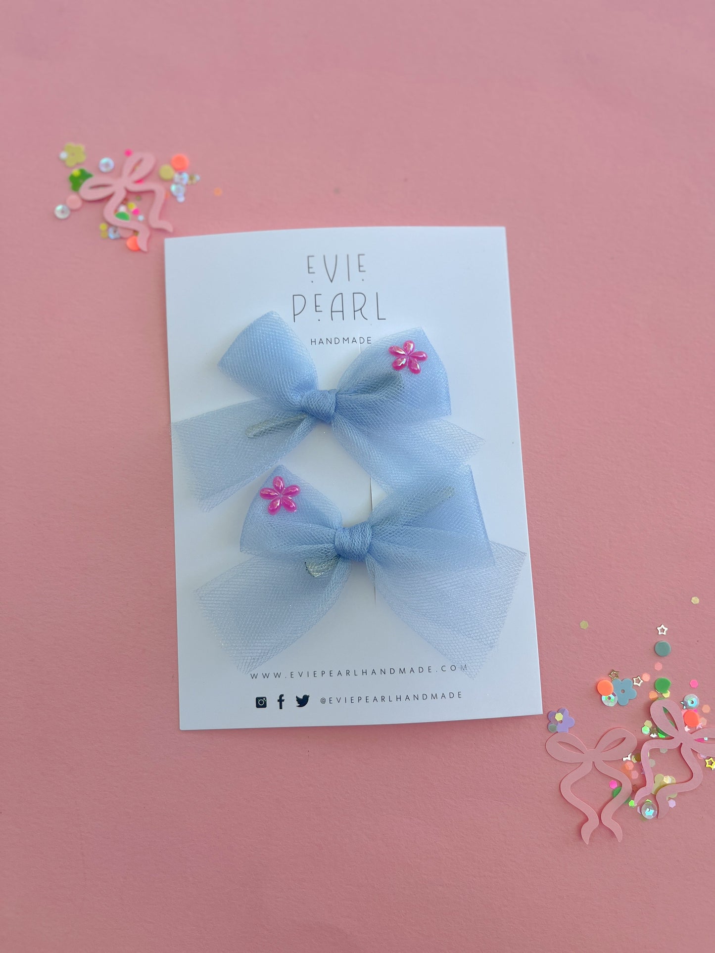 Blue Skies Pink Petal Pigtails