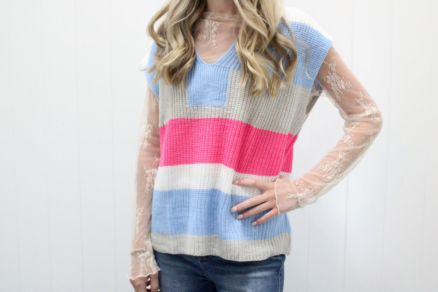 Color Block Knit Top