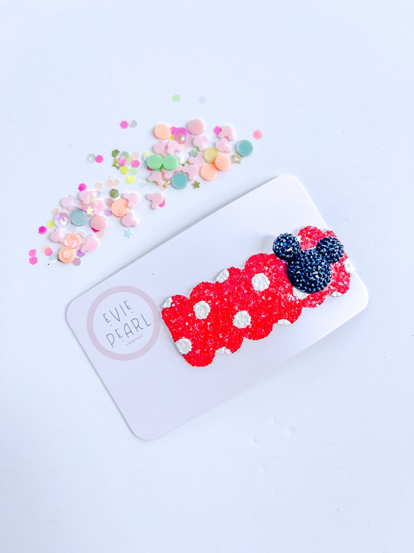 Red Polka Dot Mouse Snap Clip
