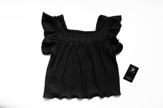 Black Square Neck Tank