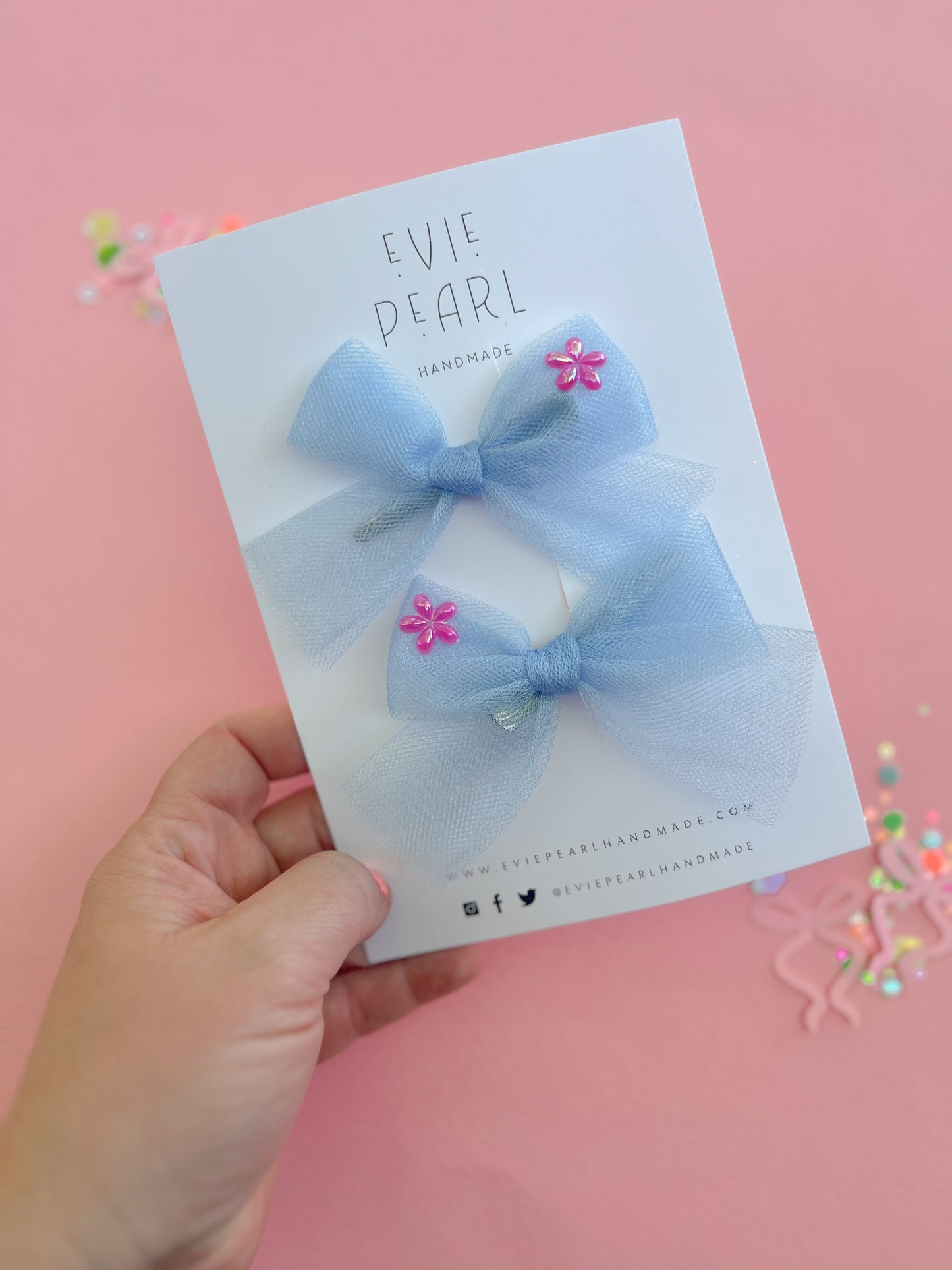 Blue Skies Pink Petal Pigtails