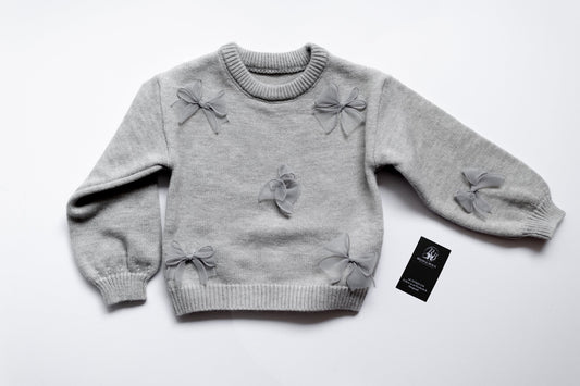 Gray Bow Sweater