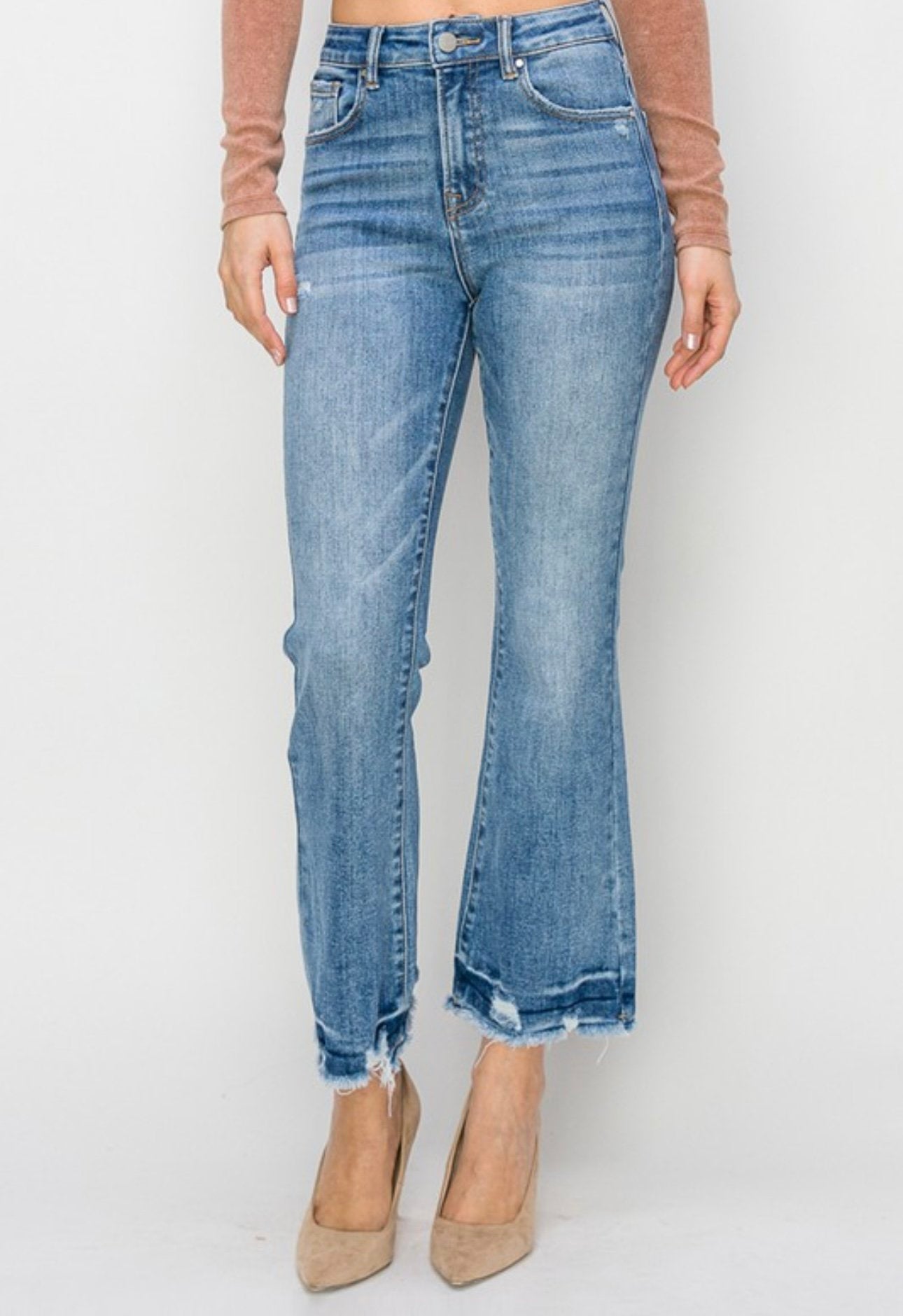 PETRA High Rise Ankle Flare Jeans