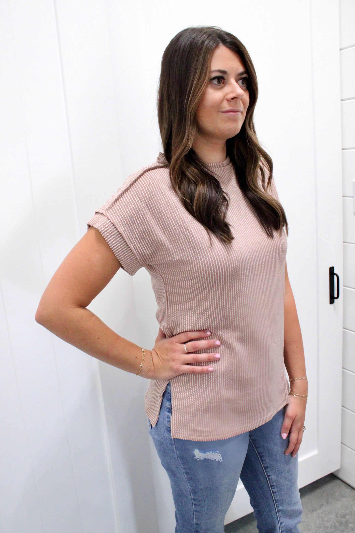 Light Mocha Waffle Knit