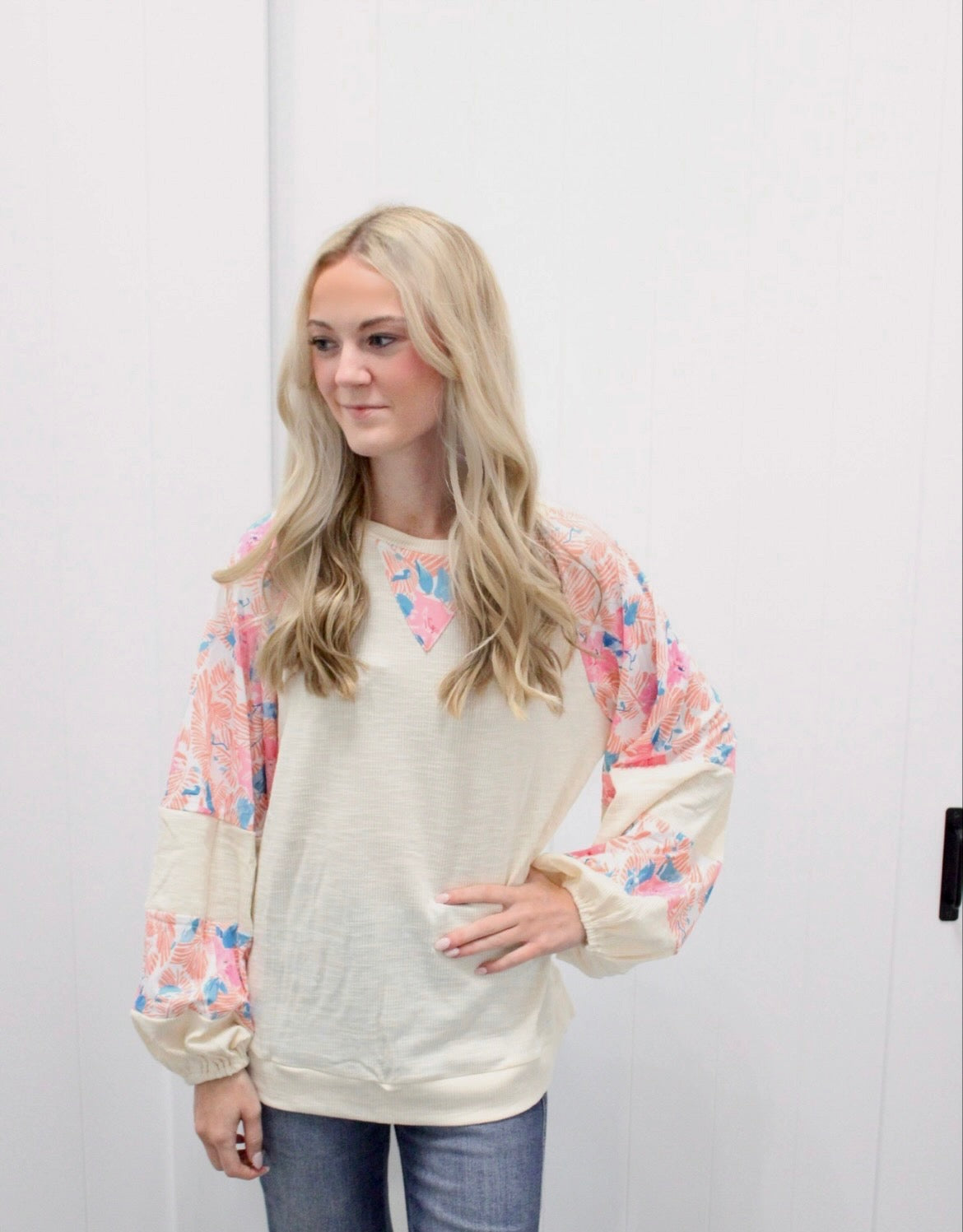 Patchwork Balloon Sleeve