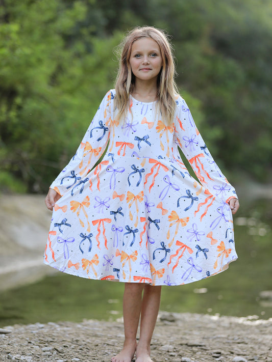 Halloween Bow Spring and Summer Girls Dress