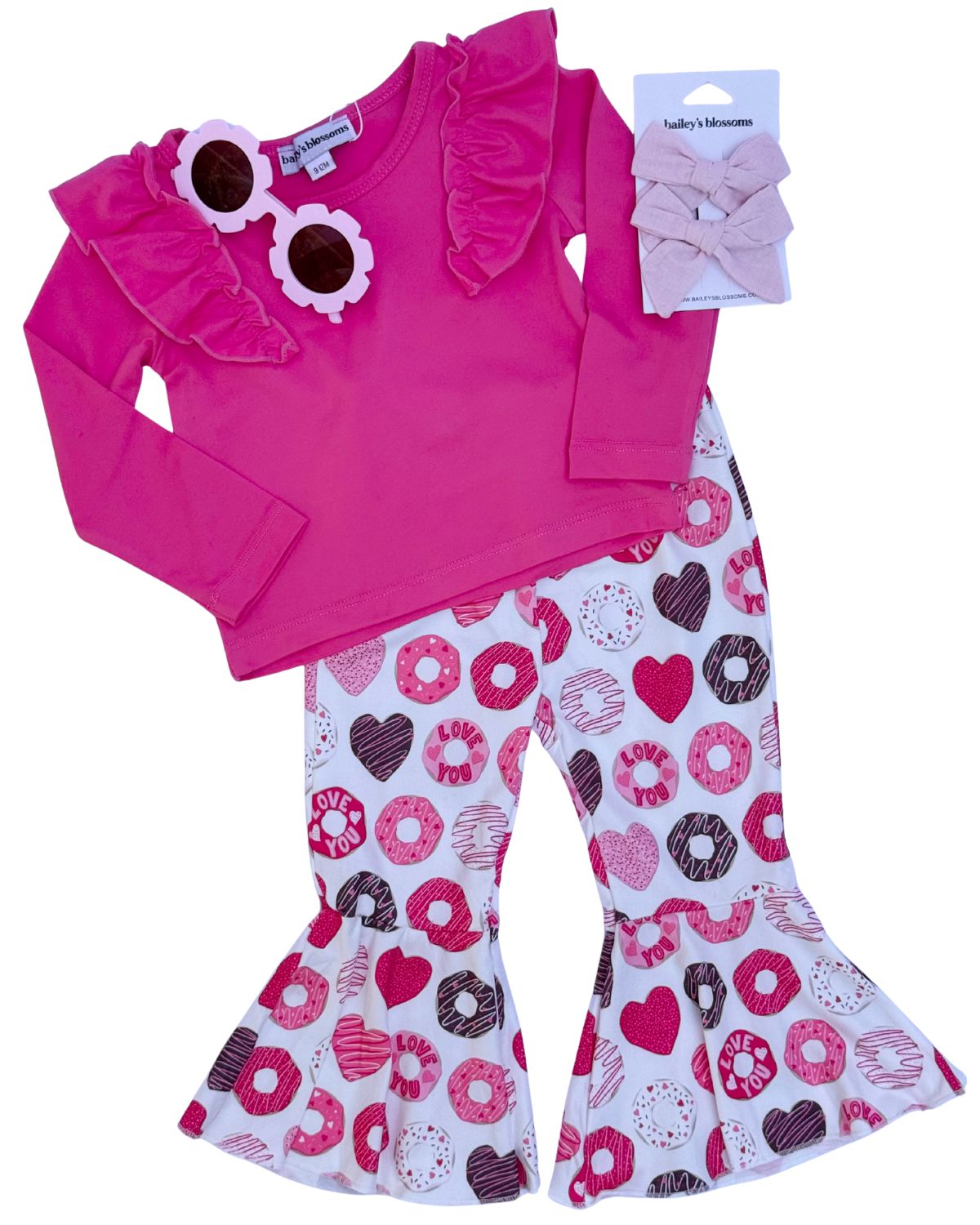 June Ruffle Shoulder Top & Leotard - Hot Pink