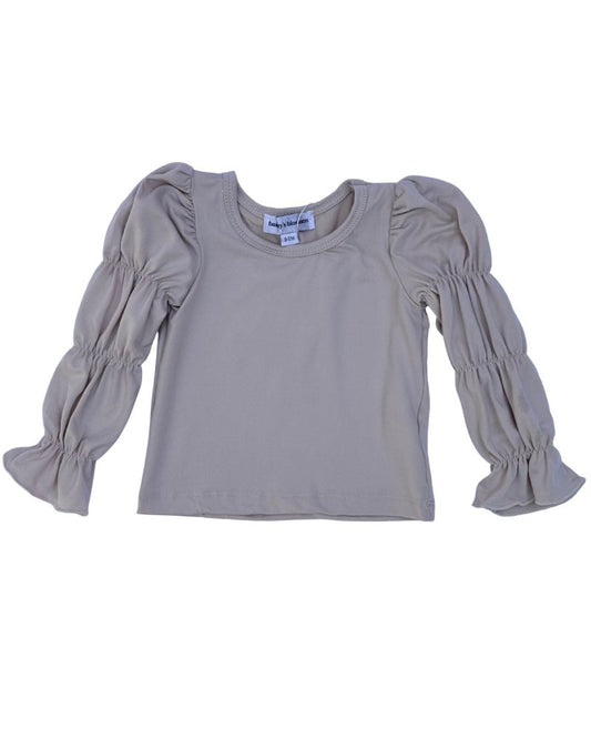 Elle Bubble Sleeve Top - Linen